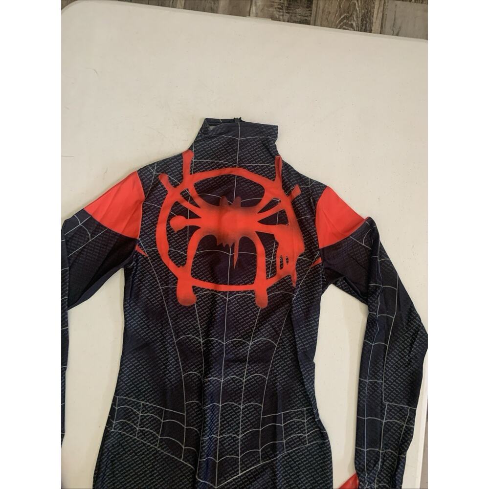 Spiderman Sz L Into the SpiderVerse Miles Morales Jumpsuit Adult Cosplay Costume - Picture 13 of 16